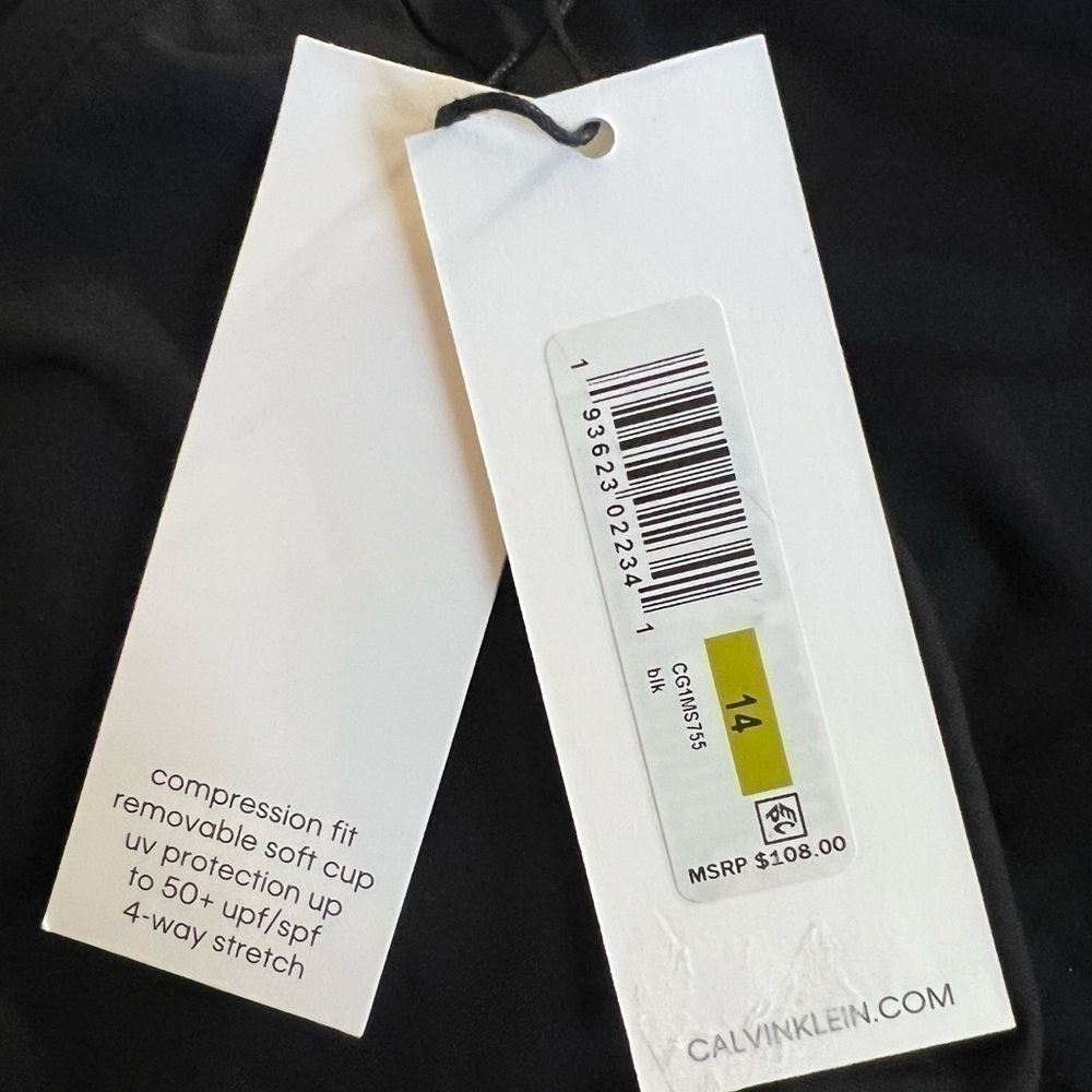 Calvin Klein BLACK Mesh-Inset Tummy Control One-Piece Swimsuit - Picture 8 of 13